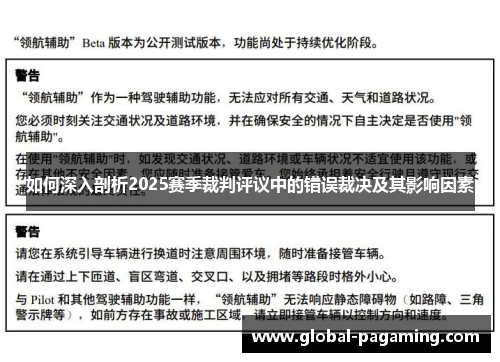如何深入剖析2025赛季裁判评议中的错误裁决及其影响因素